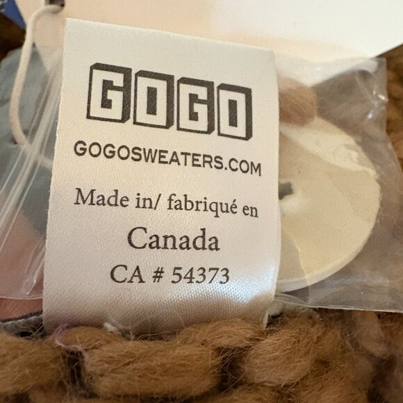 GOGO Wool Long Cardigan Tan Cream Heart - Picture 7 of 8